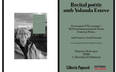 Recital poètic amb Yolanda Esteve el pròxim 20 de març a Manresa